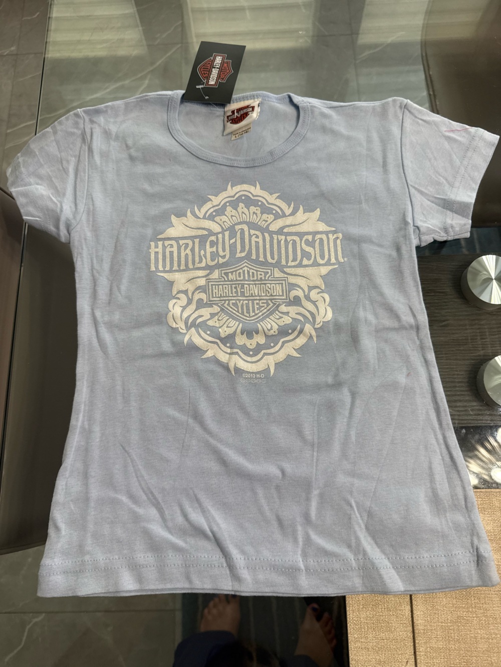 Harley-Davidson Girls Light Blue Graphic Tee
